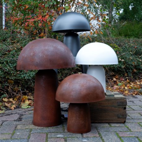 tafellamp paddenstoel antraciet wit roest bruin 38 cm hoog paddenstoel roest bruin 61 cm hoog affari of sweden fungi table lamp