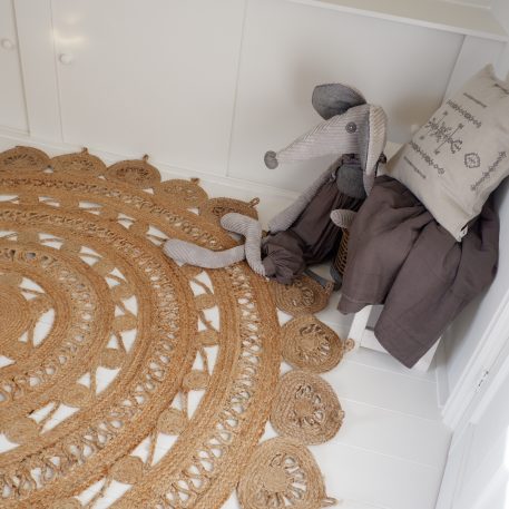 Jute vloer- of wandkleed rond 240 cm opengewerkt - Afbeelding 2