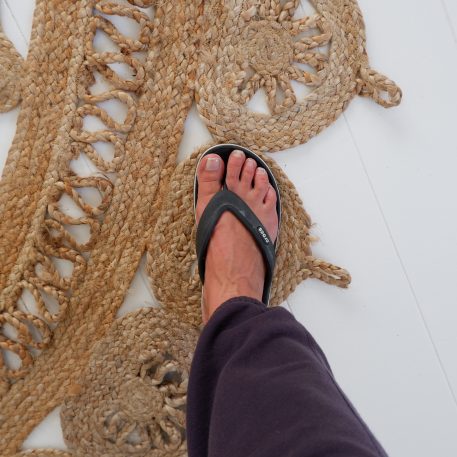 Jute vloer- of wandkleed rond 240 cm opengewerkt - Afbeelding 3