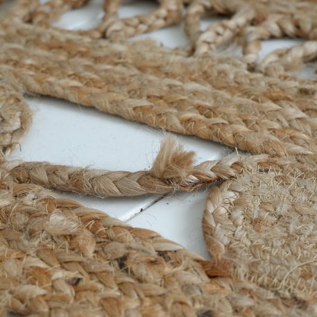 Jute vloer- of wandkleed rond 240 cm opengewerkt - Afbeelding 4