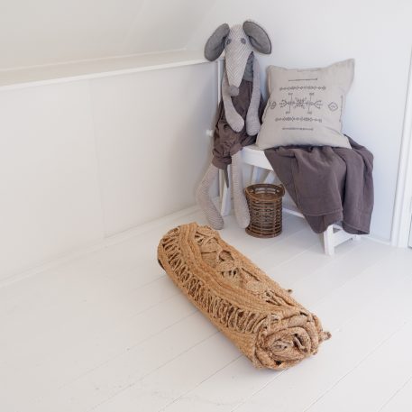 Jute vloer- of wandkleed rond 240 cm opengewerkt - Afbeelding 10