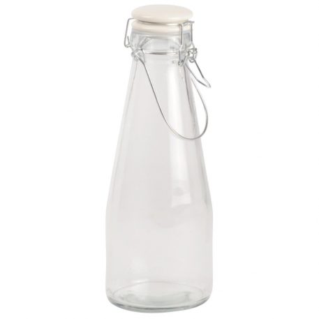 glazen fles met witte dop 1 liter hoog 27 cm diameter 9.8 cm ib-laursen bottle with lid1