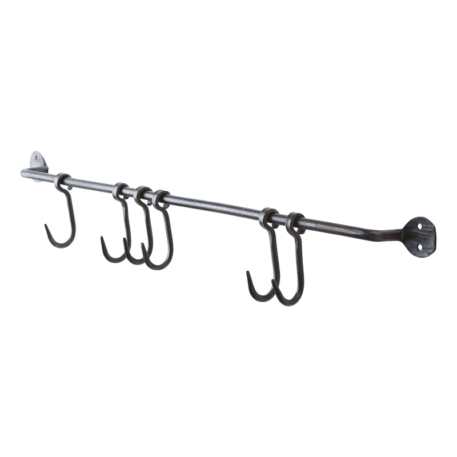 Wandstang zwart met haken 60 cm of 100 cm UITVERKOCHT - Afbeelding 6