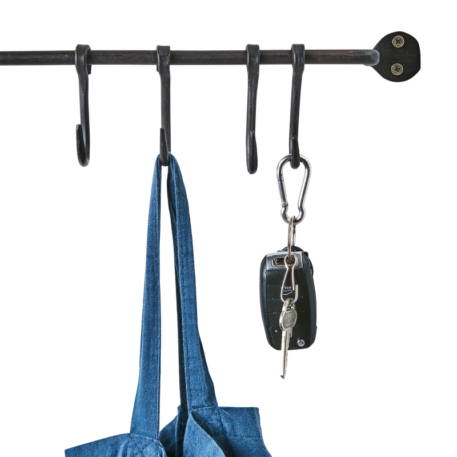 Wandstang zwart met haken 60 cm of 100 cm UITVERKOCHT - Afbeelding 4