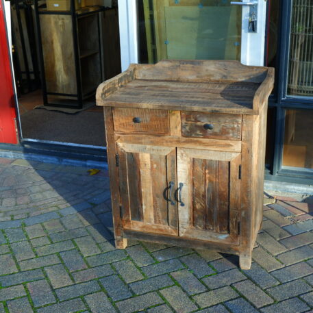 authentiek truckwood dressoir wandcabinet 2-deuren 2 lades reclaimed wood hoog 90 cm breed 74 cm diep 45.5 cm14