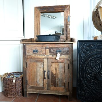 authentiek truckwood dressoir wandcabinet 2-deuren 2 lades reclaimed wood hoog 90 cm breed 74 cm diep 45.5 cm9