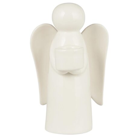 engel wit voor dinerkaarsje hoog 14.5 cm breed 9.5 cm diep 8 cm ib-laursen candle holder angel for dinner candle9