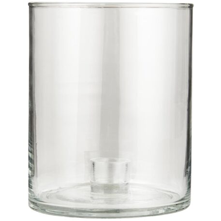 sfeerlicht glas met kandelaar voor kort dinerkaarsje hoog 15 cm diameter 12 cm ib-laursen candle holder glass for dinner candle