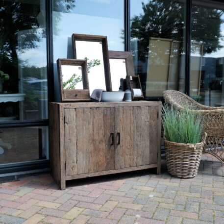 Badkamer meubel Riga 2 deuren oud vergrijsd hout - Afbeelding 5