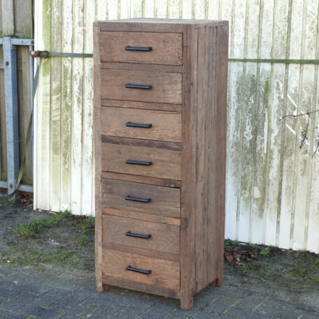 Ladekast Belfast 7 lades oud vergrijsd hout UITVERKOCHT - Afbeelding 2