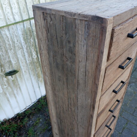 Ladekast Belfast 7 lades oud vergrijsd hout UITVERKOCHT - Afbeelding 4