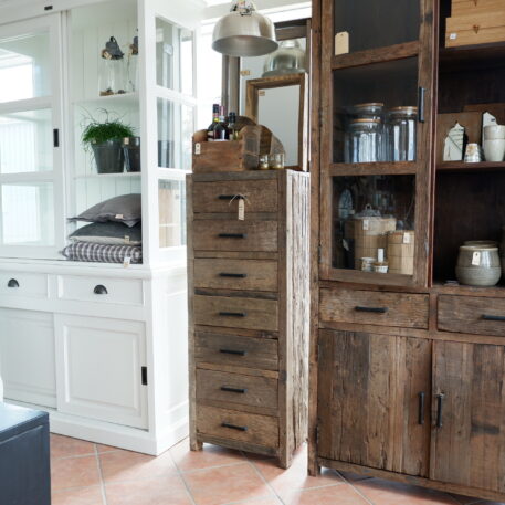 Ladekast Belfast 7 lades oud vergrijsd hout UITVERKOCHT - Afbeelding 7