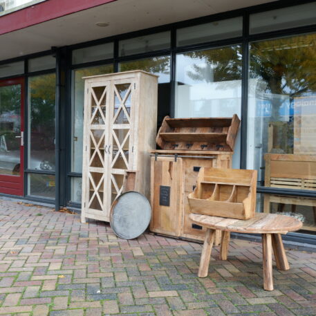 Cross vitrinekast white wash mangohout - Afbeelding 2