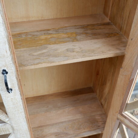 Cross vitrinekast white wash mangohout - Afbeelding 8
