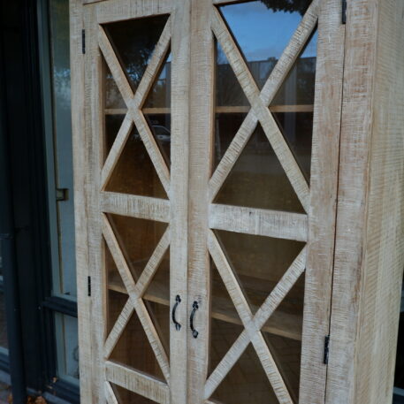 Cross vitrinekast white wash mangohout - Afbeelding 4