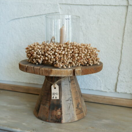 Houten kralen krans naturel - Afbeelding 6