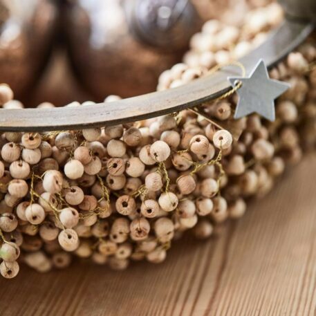 Houten kralen krans naturel - Afbeelding 2