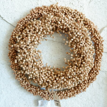 houten kralen krans naturel diameter 34 en 25 cm ib-laursen wreath wooden beads handmade