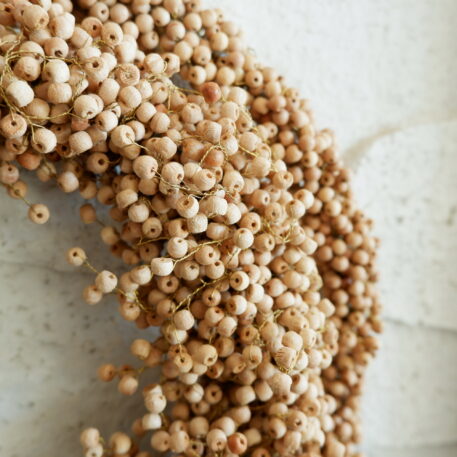 Houten kralen krans naturel - Afbeelding 5