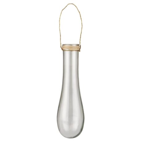 hangvaasje met bamboo randje glas is hoog 19.5 cm diameter 6.2 cm ib-laursen vase for hanging with bamboo edge and wire2