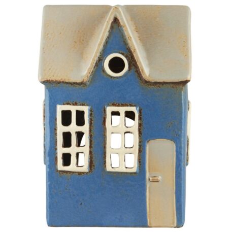 huis nyhavn oud blauw rond raam dakkapel hoog 17 cm breed 11.5 cm diep 8 cm ib-laursen house for tealight nyhavn round dormer window