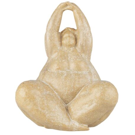 dame met armen boven het hoofd aardewerk beige-grijs hoog 22.5 cm breed 17 cm diep 14 cm ib-laursen figurine femina arms above head4