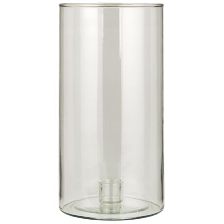 cilinder sfeerlicht glas met kandelaar voor dinerkaars hoog 25cm diameter 13cm ib-laursen candle holder with fixed holder glass for dinner candle
