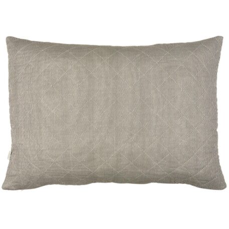 kussenshoesje zwart-wit gestreept en doorgestikt 100%katoen 50x70 cm ib-laursen cushion cover quilted zwart-wit 1
