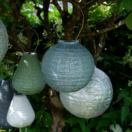 Bol solar lampion Ø20 cm grey blue - Afbeelding 2