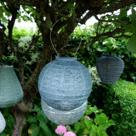 Bol solar lampion Ø20 cm grey blue - Afbeelding 4
