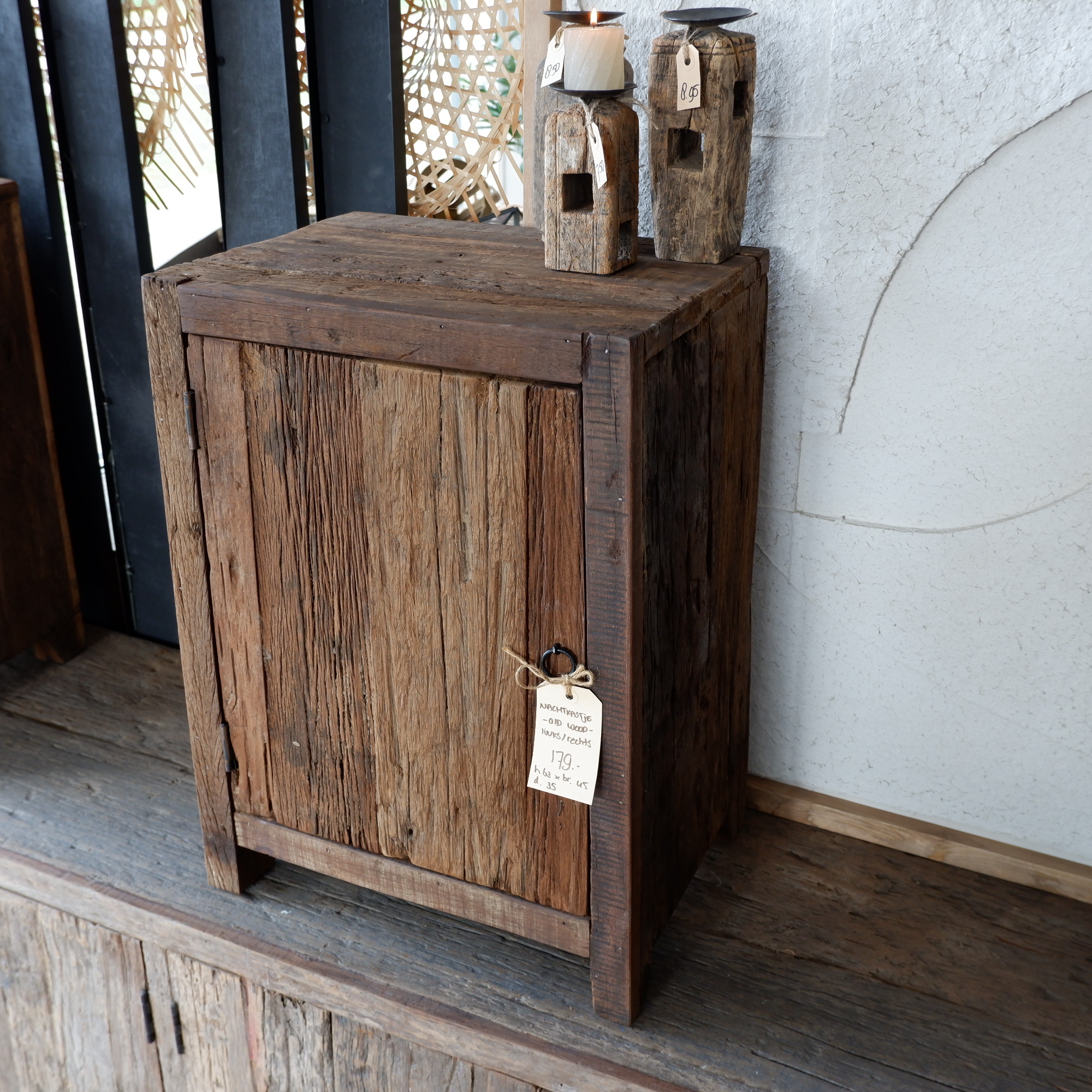 Nachtkastje Old wood 1 deur links- of rechts draaiend - Afbeelding 7