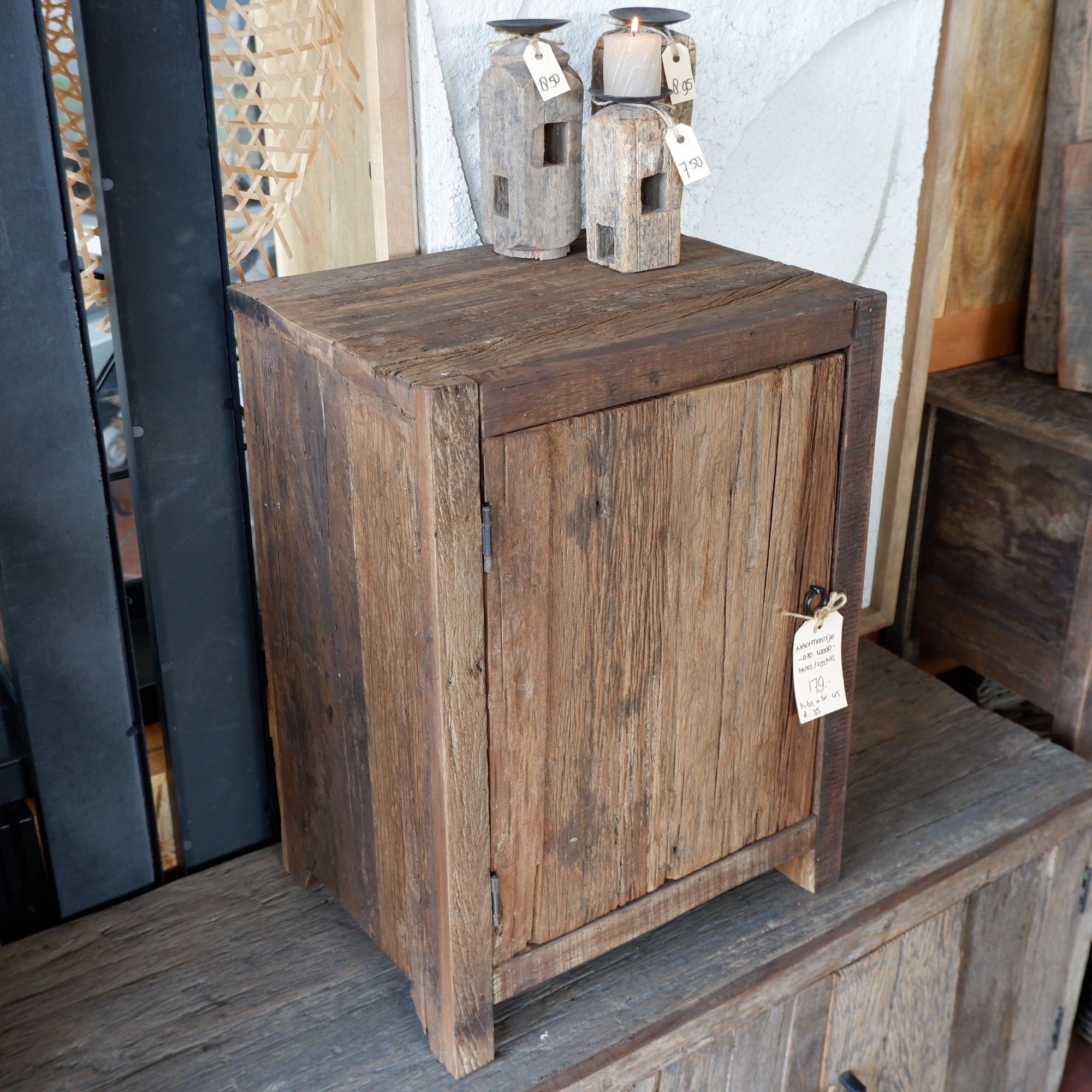Nachtkastje Old wood 1 deur links- of rechts draaiend - Afbeelding 5