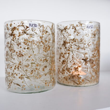 Cylinder sfeerlicht met bloemen in het glas - Afbeelding 6