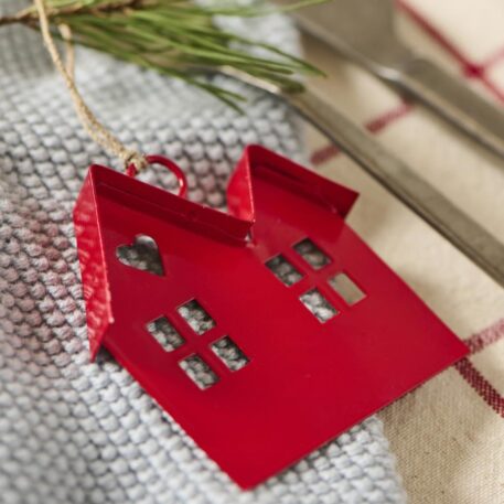 Huisje om te hangen rood metaal 3 soorten - Afbeelding 2