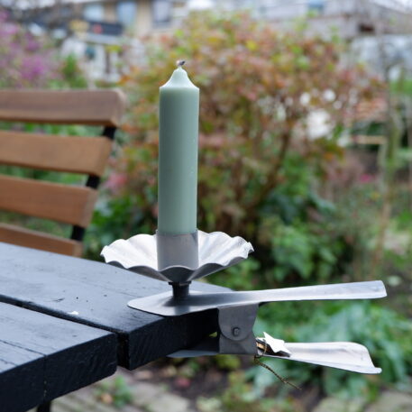 Klem kandelaar XL grijs metaal - Afbeelding 4