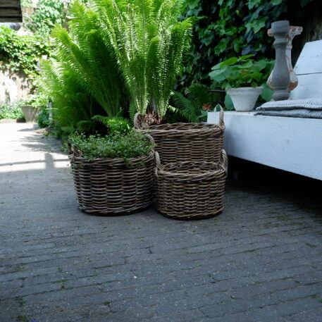 Mand met grepen rond grijs rotan 3 maten - Afbeelding 2