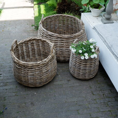 Mand met grepen taps grijs rotan 3 maten - Afbeelding 4