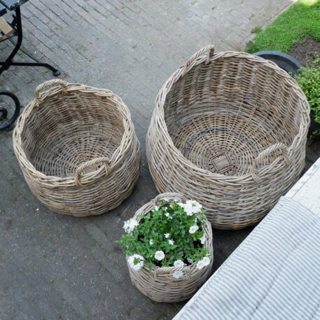 Mand met grepen taps grijs rotan 3 maten - Afbeelding 5
