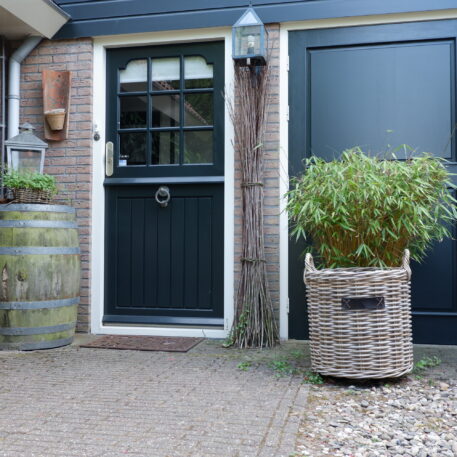Mand met grepen rond op wielen grijs rotan - Afbeelding 9