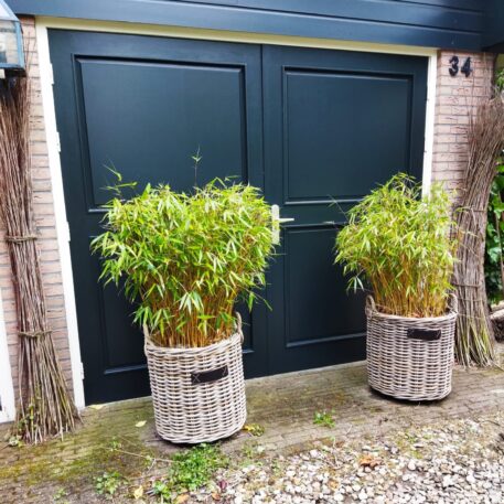 Mand met grepen rond op wielen grijs rotan - Afbeelding 10