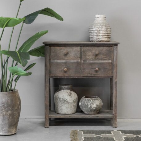 Haltafel Capri 4 lades vergrijsd teak - Afbeelding 2