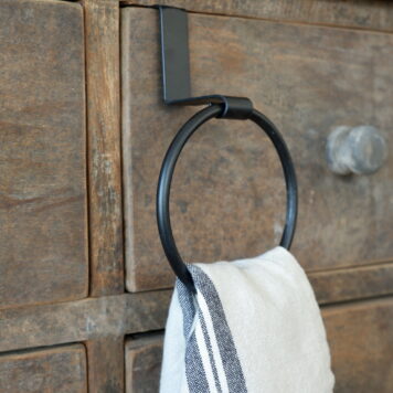 be-uniq handdoekring joop 16 cm hoog 7 cm diep diameter ring 10 cm zwart metaal towel ring