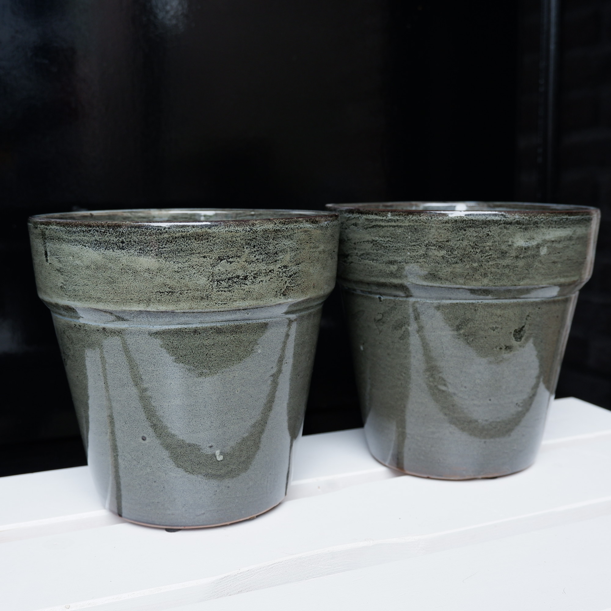 bloempot grace taps model grijs-groen hoog 19 cm