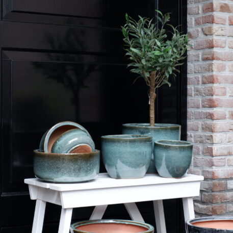 Bloempot taps Glazed mos groen 3 maten - Afbeelding 4