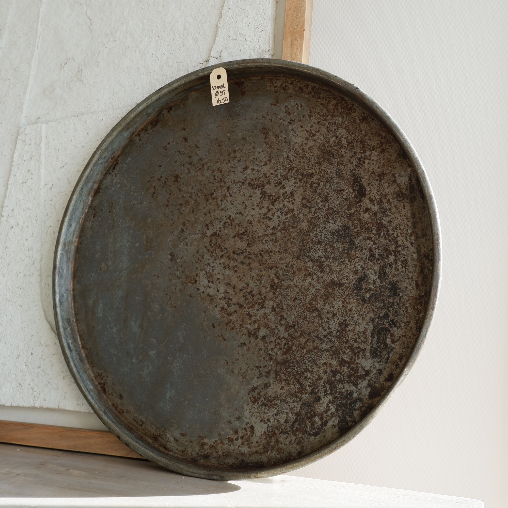 Dienblad oud zink 2 maten Ø42- en 55 cm - Afbeelding 9