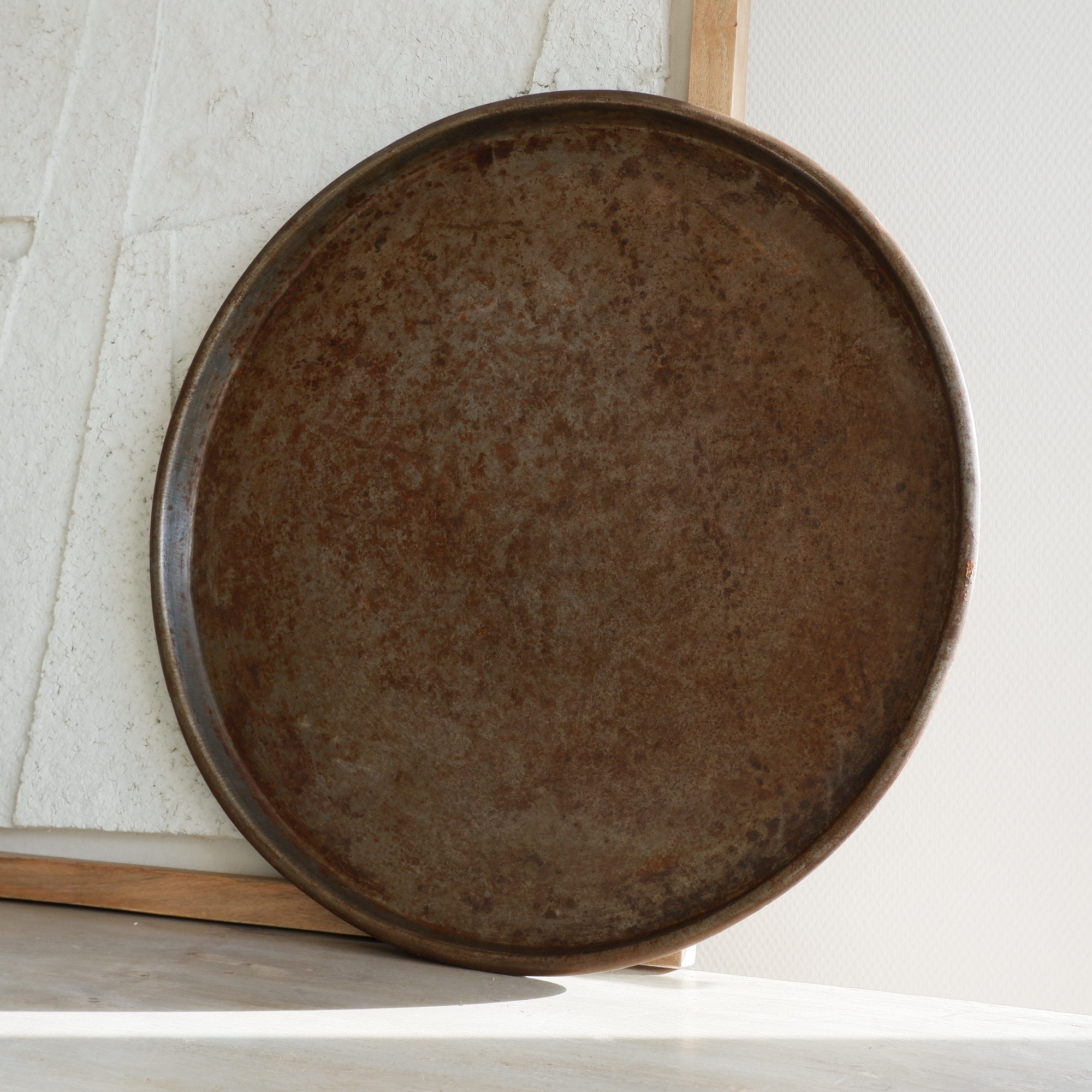 Dienblad oud zink 2 maten Ø42- en 55 cm - Afbeelding 11