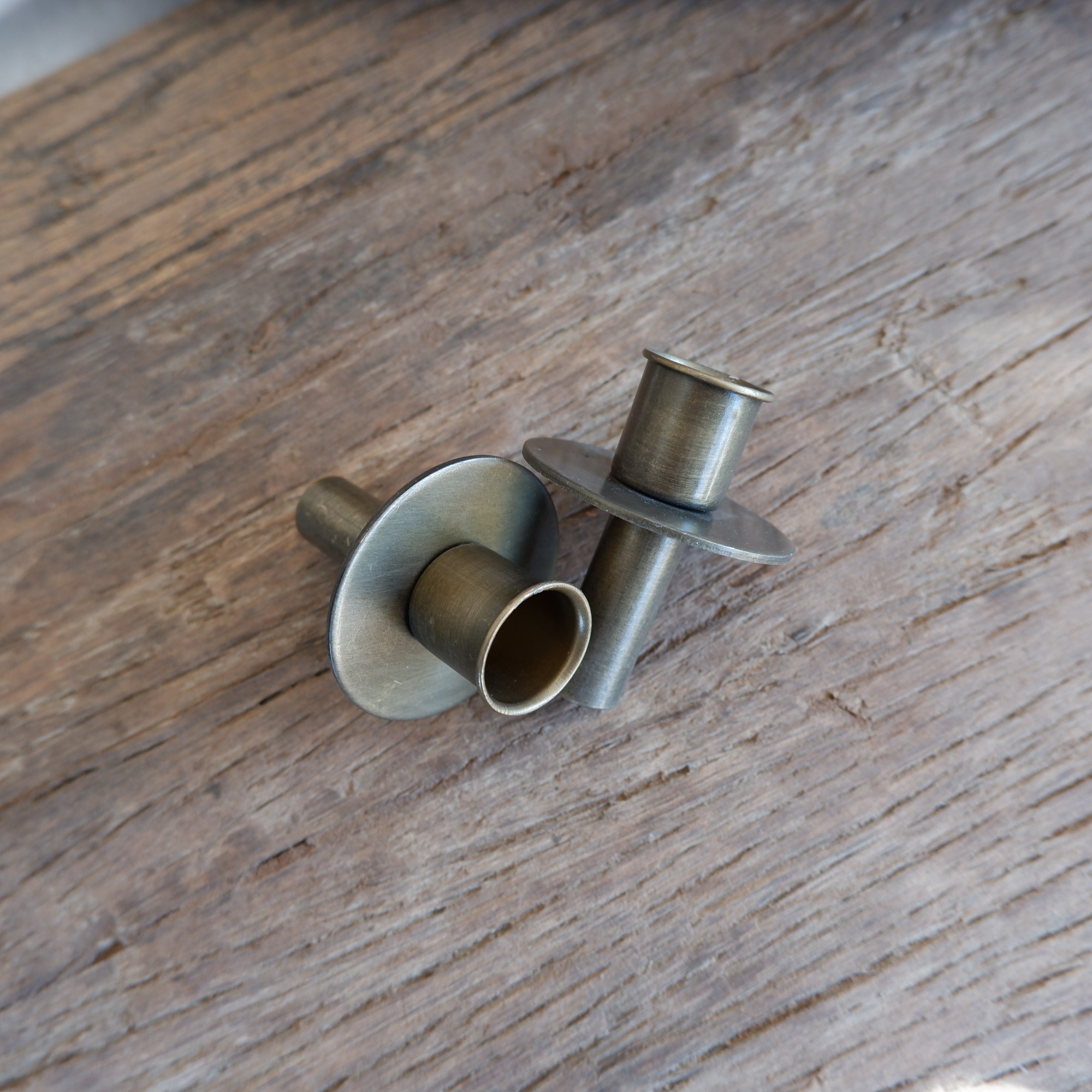 Fles kandelaar voor dinerkaars antiek brons - Afbeelding 5