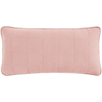 hoofdbord kussenhoes 50 x 90 cm katoen oud roze voorzijde gequilt achterzijde met strikjes ib-laursen cushion cover for headbooard dusty pink front quilted backside with tiebands
