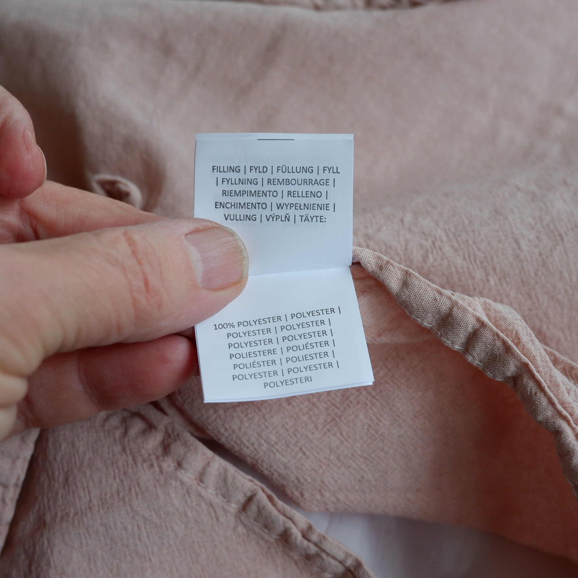 hoofdbord kussenhoes 50 x 90 cm katoen oud roze voorzijde gequilt achterzijde met strikjes ib-laursen cushion cover for headbooard dusty pink front quilted backside with tiebands4