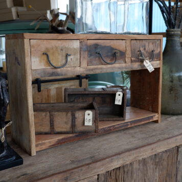 keukenrek 3 lades truckwood hoog 38 cm breed 61 cm diep 18 cm